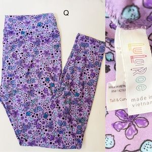 Lularoe Purple & Floral Leggings
